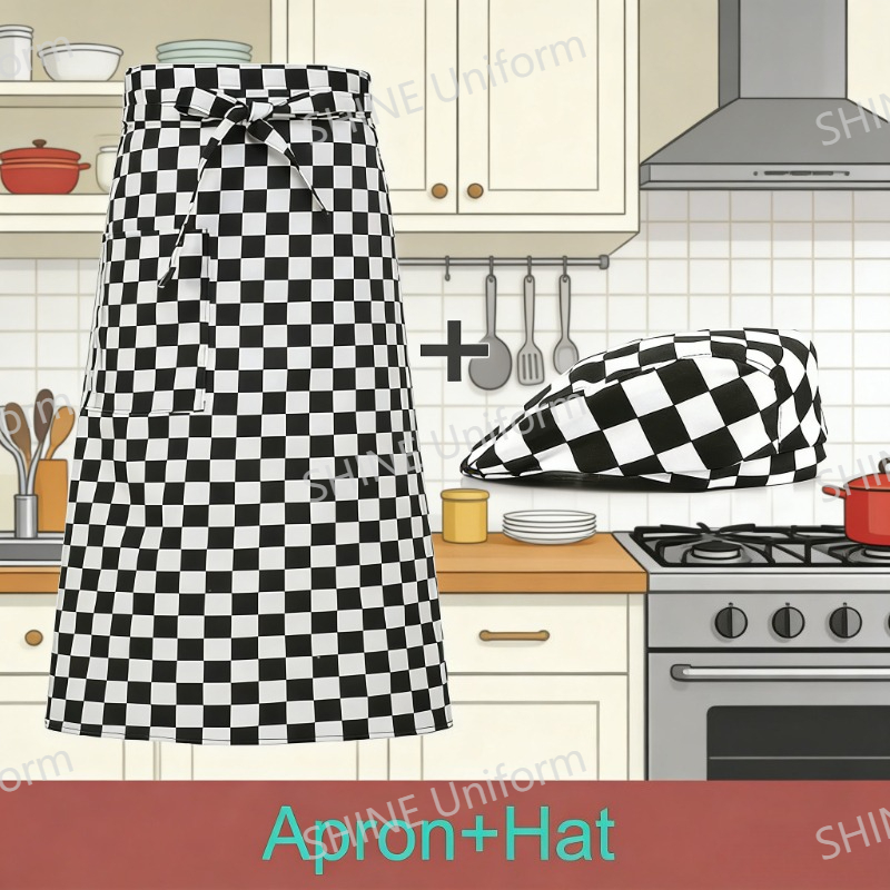 Kitchen Set Bakery - レストランキッチンコックワークエプロン調理シェフエプロンセットケータリングキャップホテルシェフピナフォア男性ベーカリーカフェ女性ウェイターワークハット