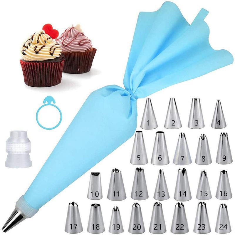 Kitchen Set Bakery - ノズルパイピングケーキデコレーションツール製菓機器キッチンアクセサリーペストリーバッグとベーカリーセットステンレス鋼ソケット