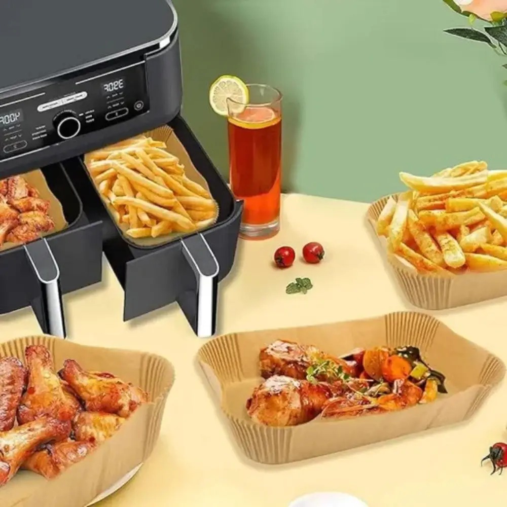 50/100 個使い捨てエアフライヤー紙長方形キッチンベーキ - Kitchen Baking Mat のレビューと価格