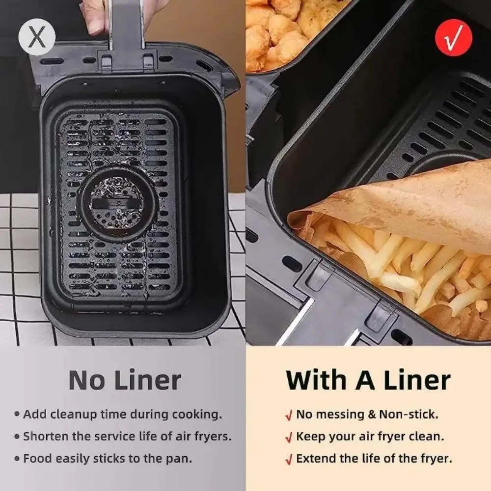50/100 個使い捨てエアフライヤー紙長方形キッチンベーキ - Kitchen Baking Mat のレビューと価格