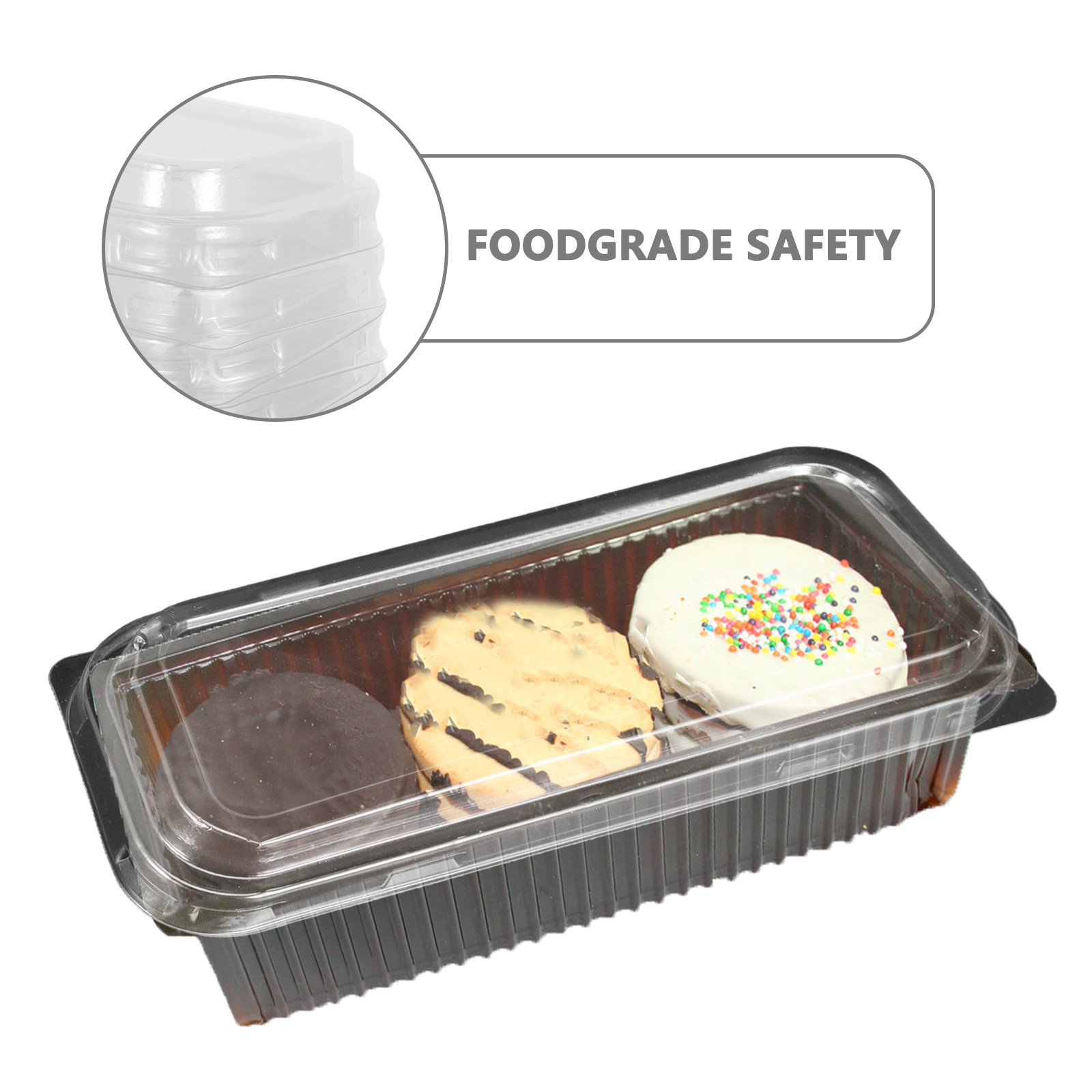 50個入り プラスチック製パン蓋 - 透明な長方形ケーキパン - Kitchen And Baking のレビューと価格