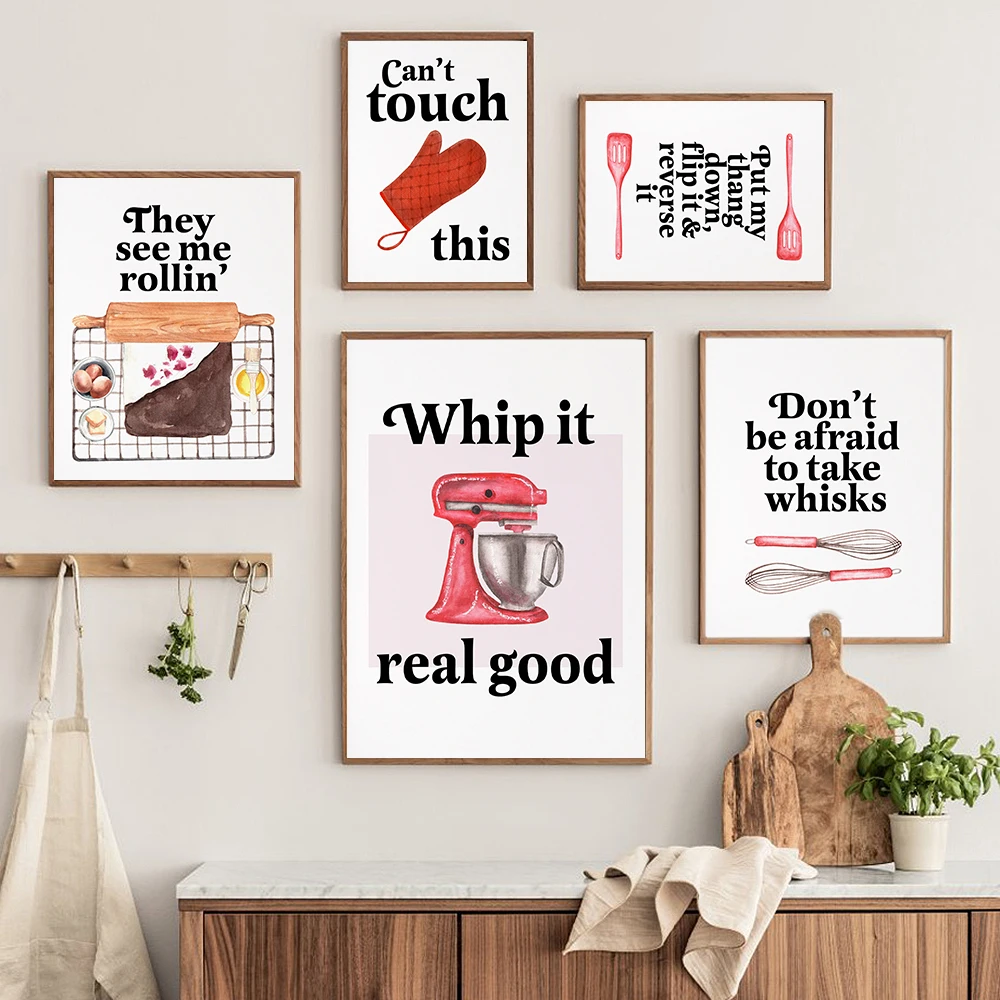 ベーキングプリント面白いキッチンラップパーンズウォールアート - Kitchen Baking Quotes のレビューと価格