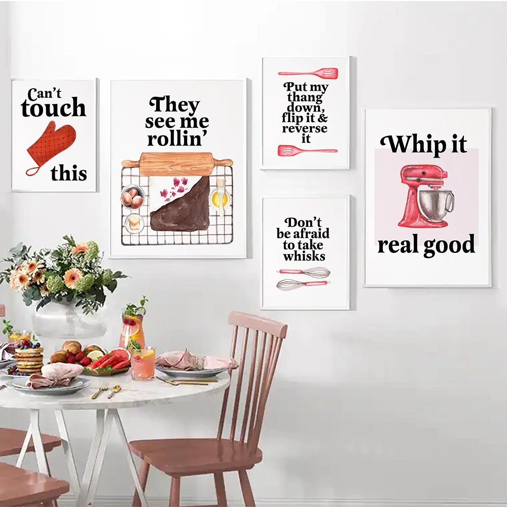 ベーキングプリント面白いキッチンラップパーンズウォールアート - Kitchen Baking Quotes のレビューと価格