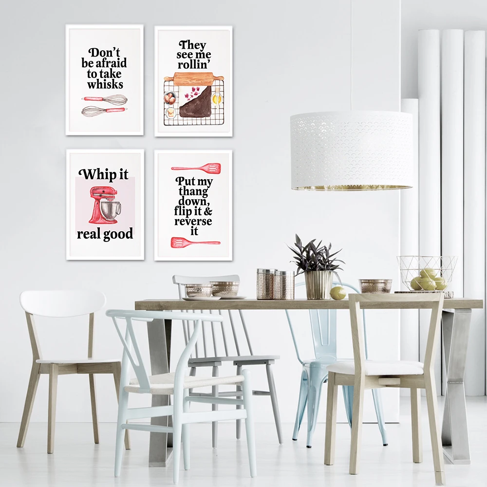 ベーキングプリント面白いキッチンラップパーンズウォールアート - Kitchen Baking Quotes のレビューと価格