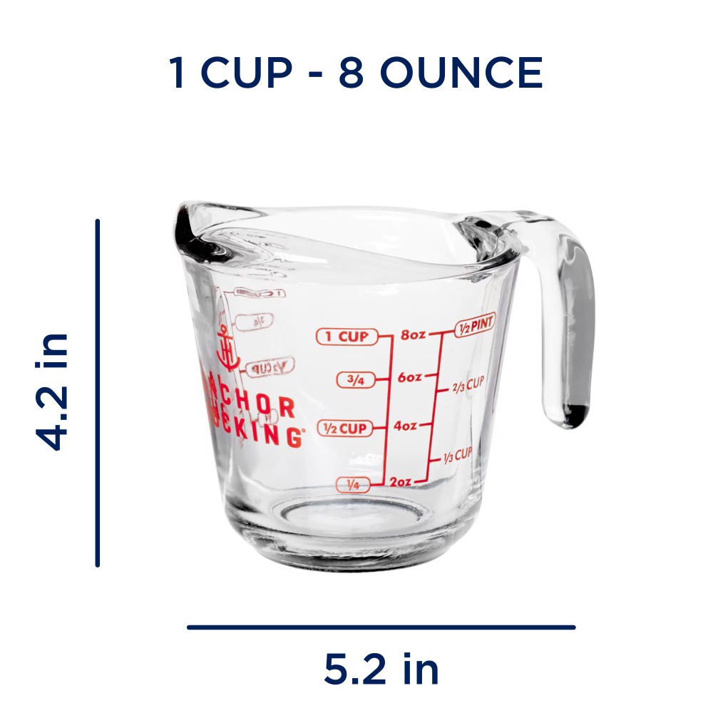 2個セットのガラス製計量カップ、持ちやすいハンドルと注ぎ口付 - Kitchen And Baking のレビューと価格