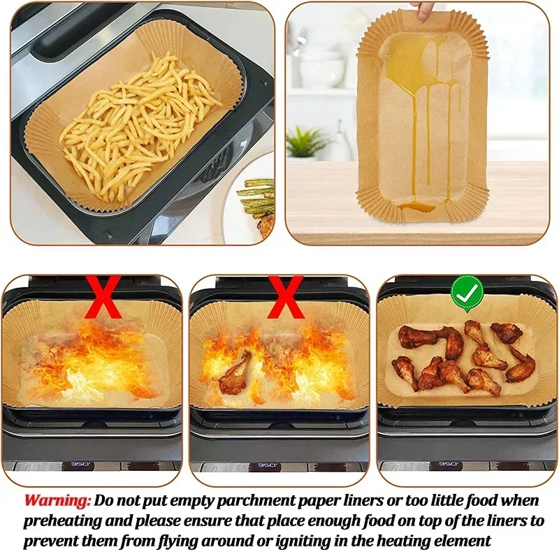 使い捨てエアフライヤー紙ノンスティックキッチンベーキングエア - Kitchen Baking Mat のレビューと価格