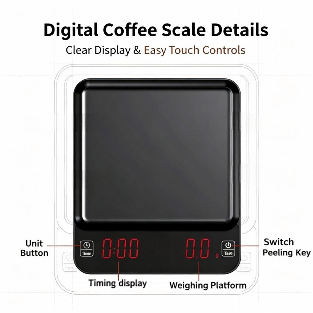 3kg/0.1g高精度デジタルコーヒースケール、LEDポータ - Kitchen And Baking のレビューと価格