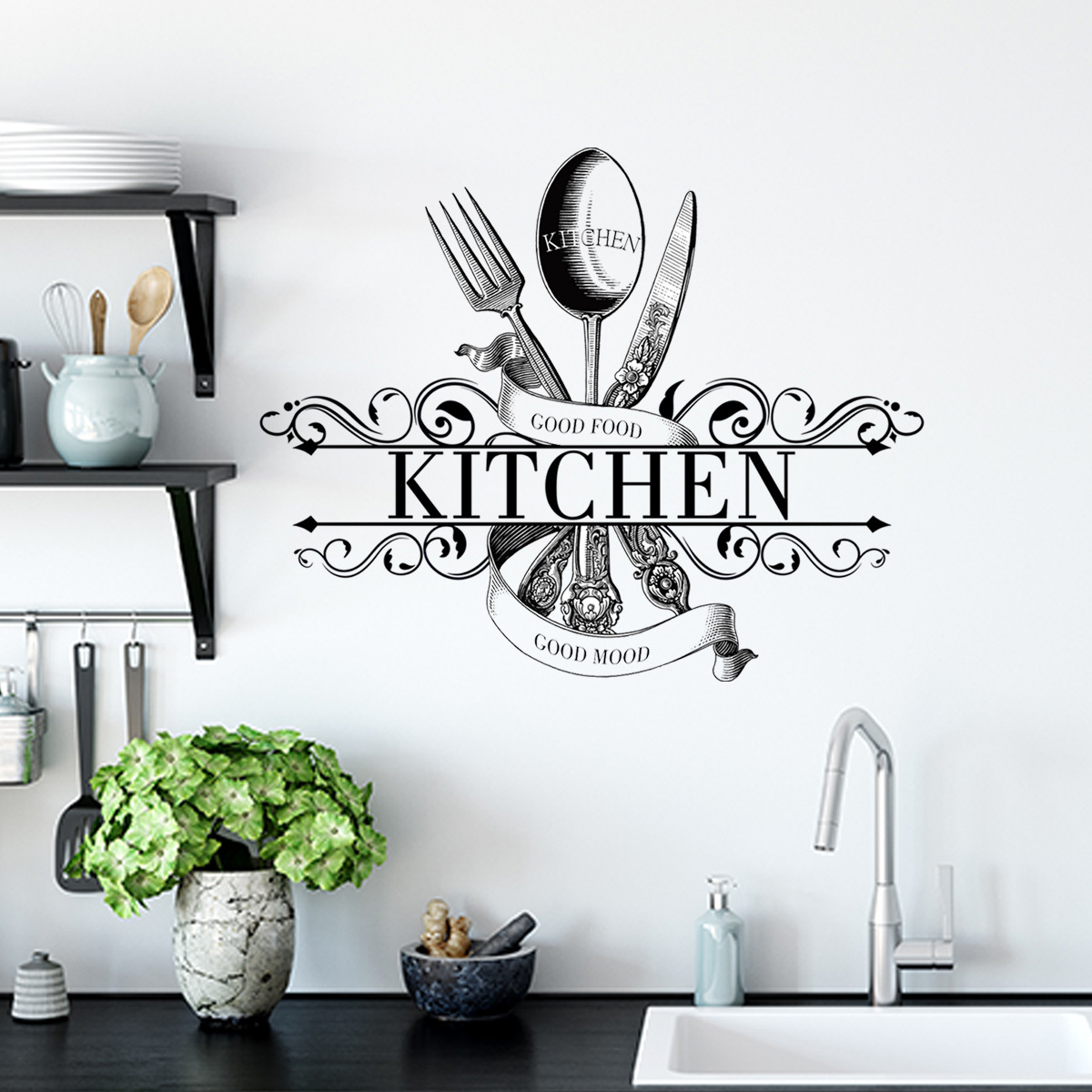 装飾ビニールタイルキッチンウォールステッカー キッチンデコレ - Kitchen Queen のレビューと価格