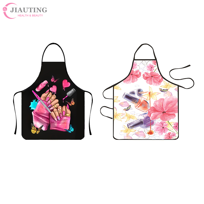 マニキュア印刷美容キッチン女性エプロン家庭用クリーニングピナ - Kitchen And Baking のレビューと価格