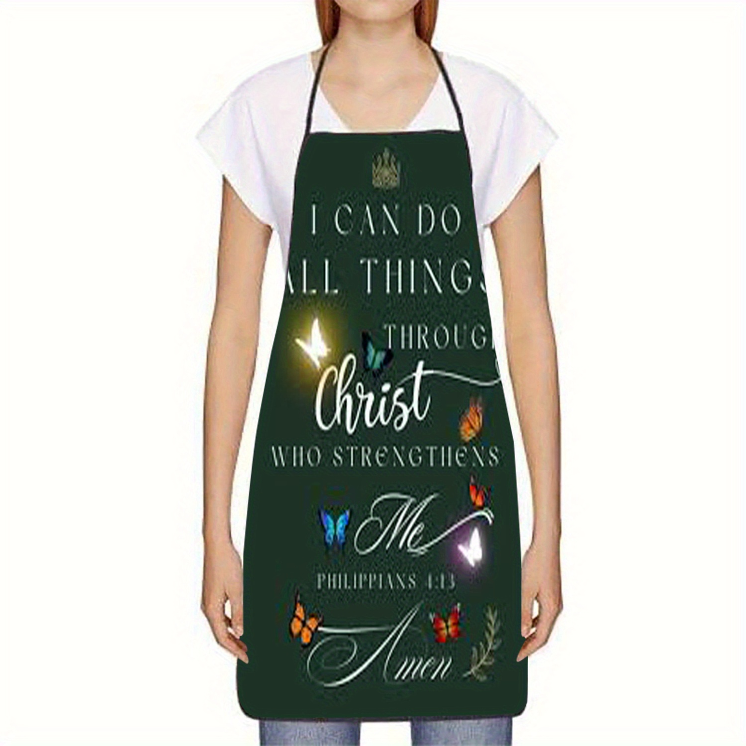 1pc クリスチャンエプロン フィリピ人への手紙4:13の引 - Kitchen Baking Quotes のレビューと価格