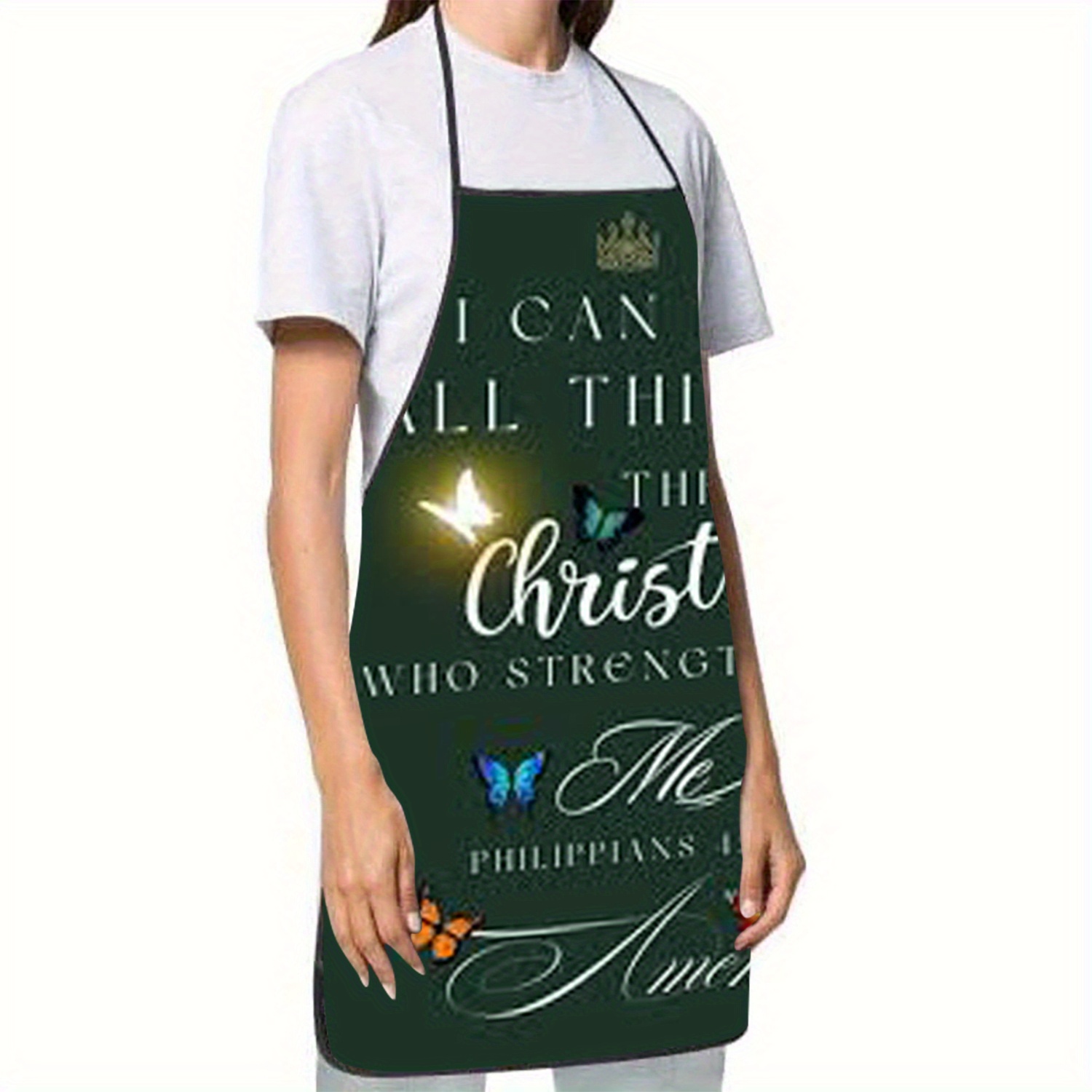 1pc クリスチャンエプロン フィリピ人への手紙4:13の引 - Kitchen Baking Quotes のレビューと価格