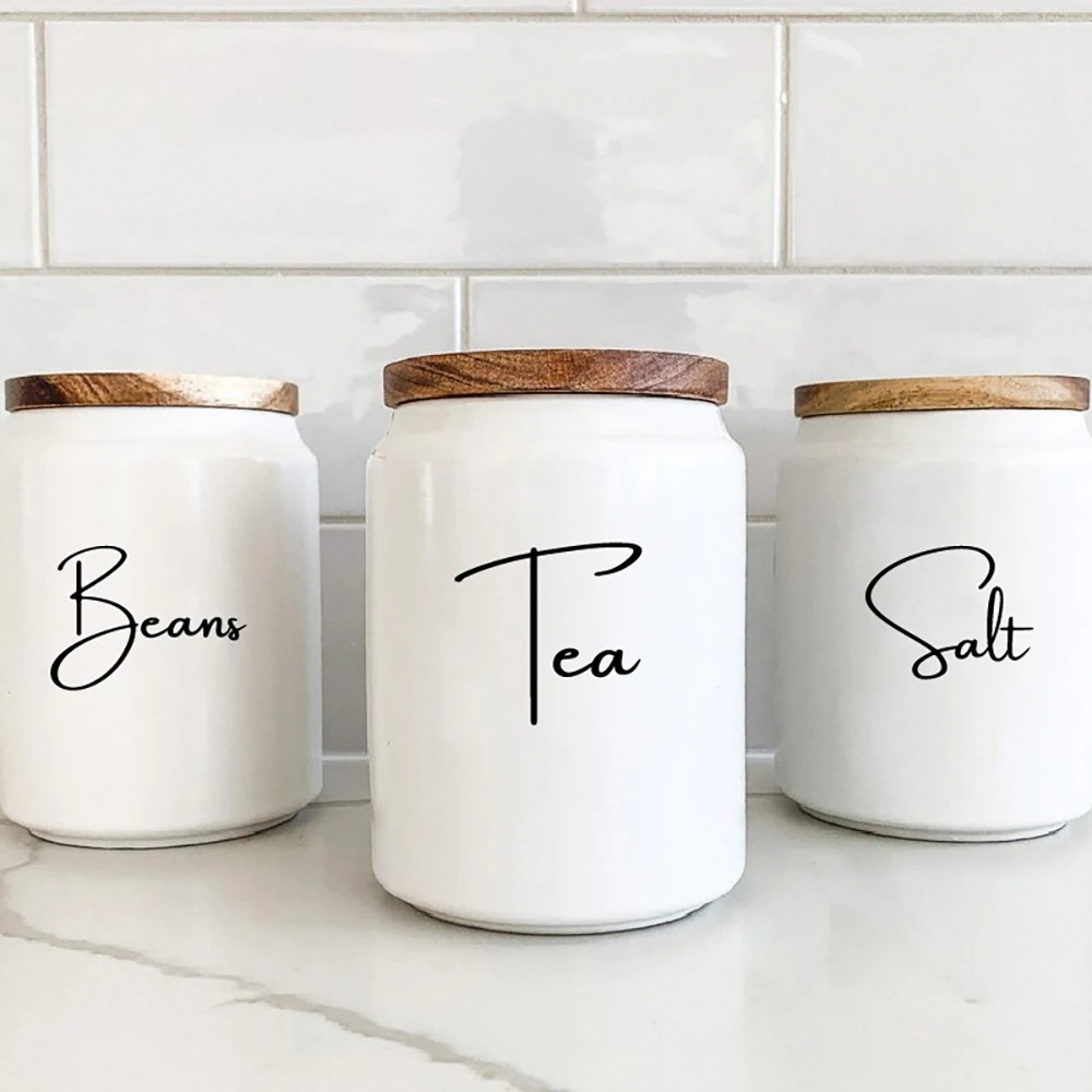 キッチン整理用キャニスタージャーラベルステッカー 防水デカー - Kitchen Baking Quotes のレビューと価格