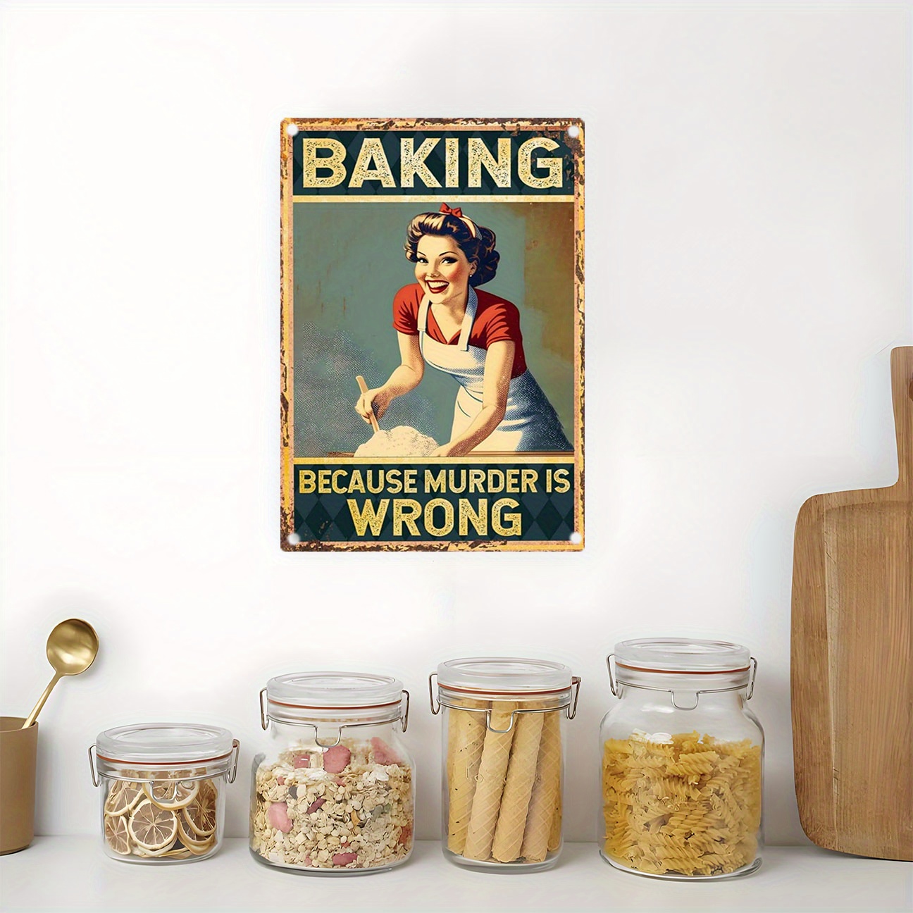 ヴィンテージ風面白いベーキングの名言メタルウォールデコレーシ - Kitchen Baking Quotes のレビューと価格