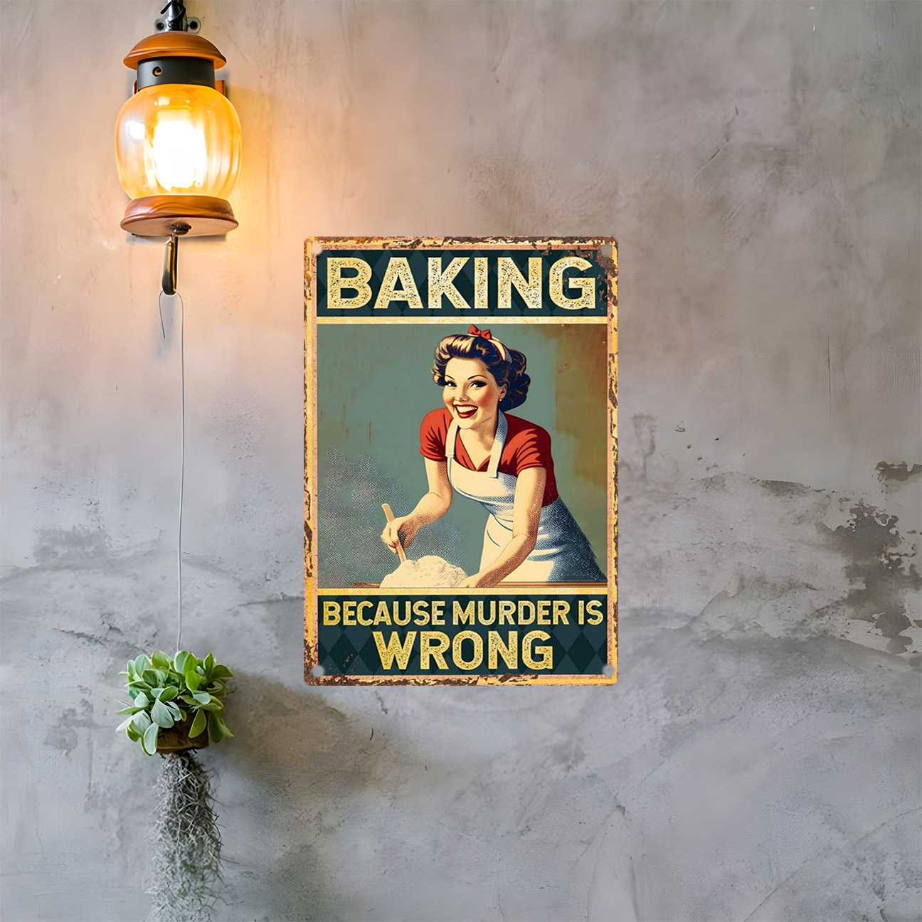 ヴィンテージ風面白いベーキングの名言メタルウォールデコレーシ - Kitchen Baking Quotes のレビューと価格