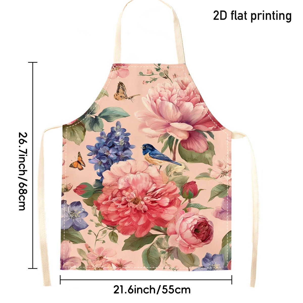 1pc 美しい花柄の鳥エプロンガーデンキッチンクッキングベー - Kitchen Baking Ideas のレビューと価格