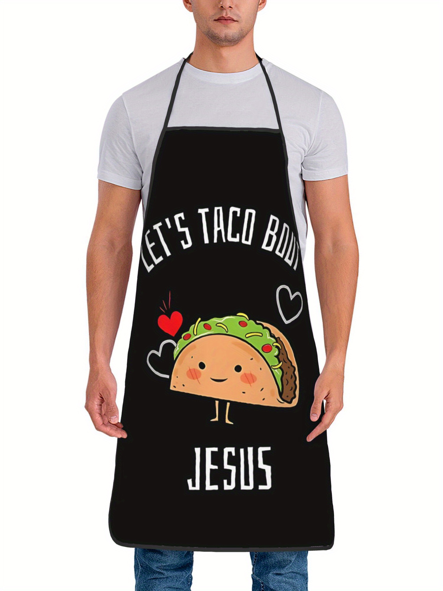 Let's Taco Bout Jesus キッチンエプロン - Kitchen Baking Quotes のレビューと価格