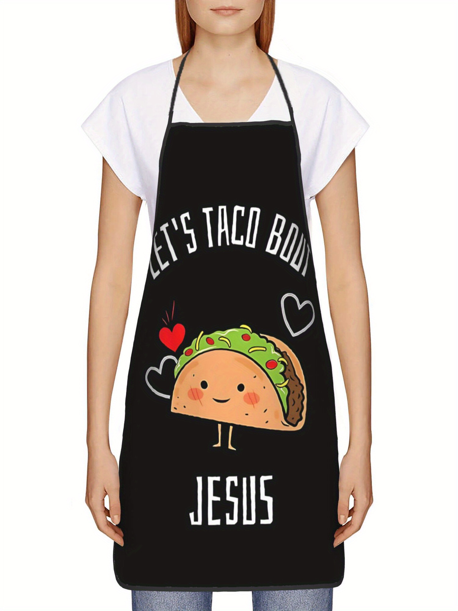 Let's Taco Bout Jesus キッチンエプロン - Kitchen Baking Quotes のレビューと価格