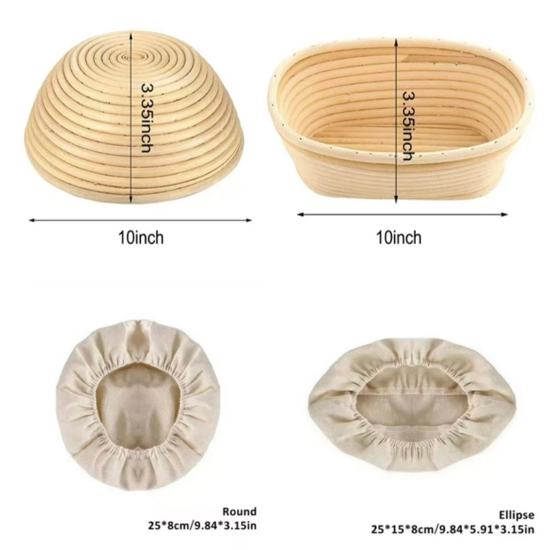 1/3 個パンバスケットライナー布セット 10 インチラウン - Kitchen Baking Mat のレビューと価格
