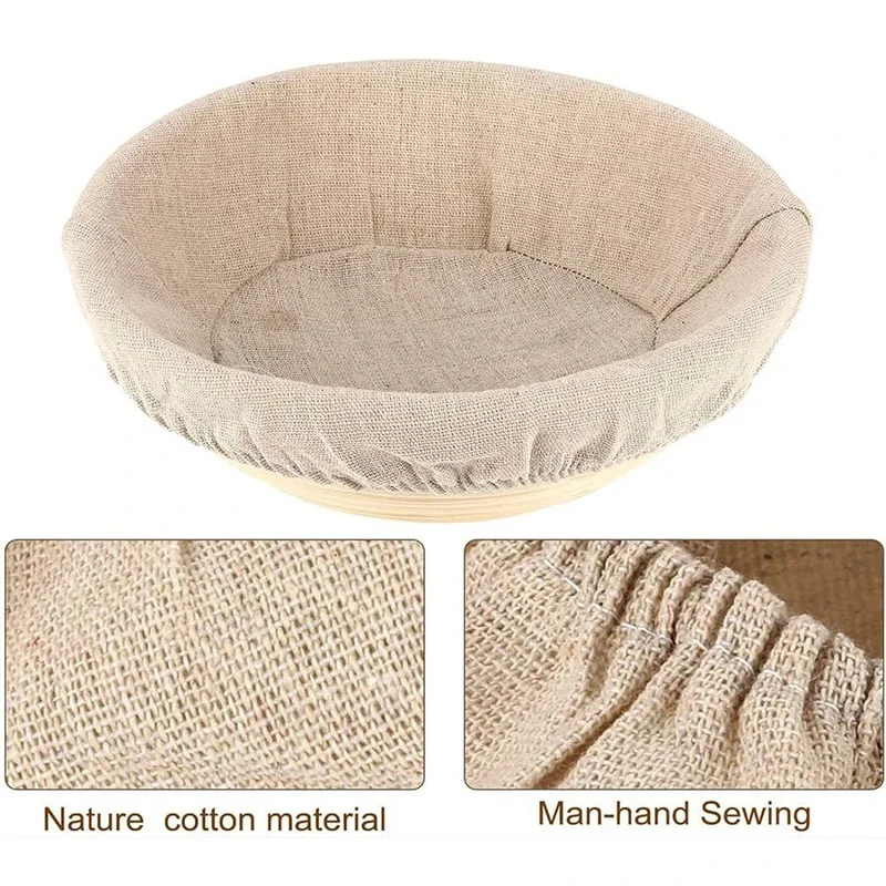 1/3 個パンバスケットライナー布セット 10 インチラウン - Kitchen Baking Mat のレビューと価格
