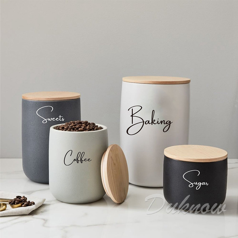 キッチン整理キャニスタージャーラベルステッカー防水デカール茶 - Kitchen Baking Quotes のレビューと価格