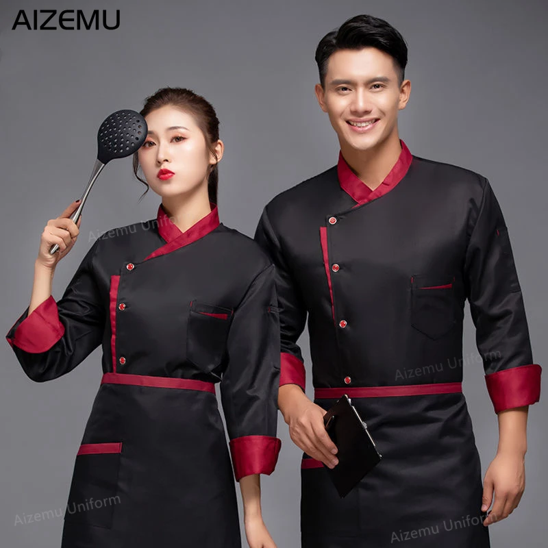 男レストランシェフジャケット長袖カフェキッチン作業服着用ベー - Kitchen Set Bakery のレビューと価格