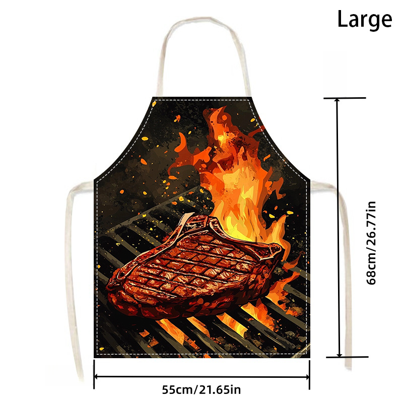 1枚入りBBQステーキエプロン、炎模様プリント入り、キッチン - Kitchen Baking Ideas のレビューと価格
