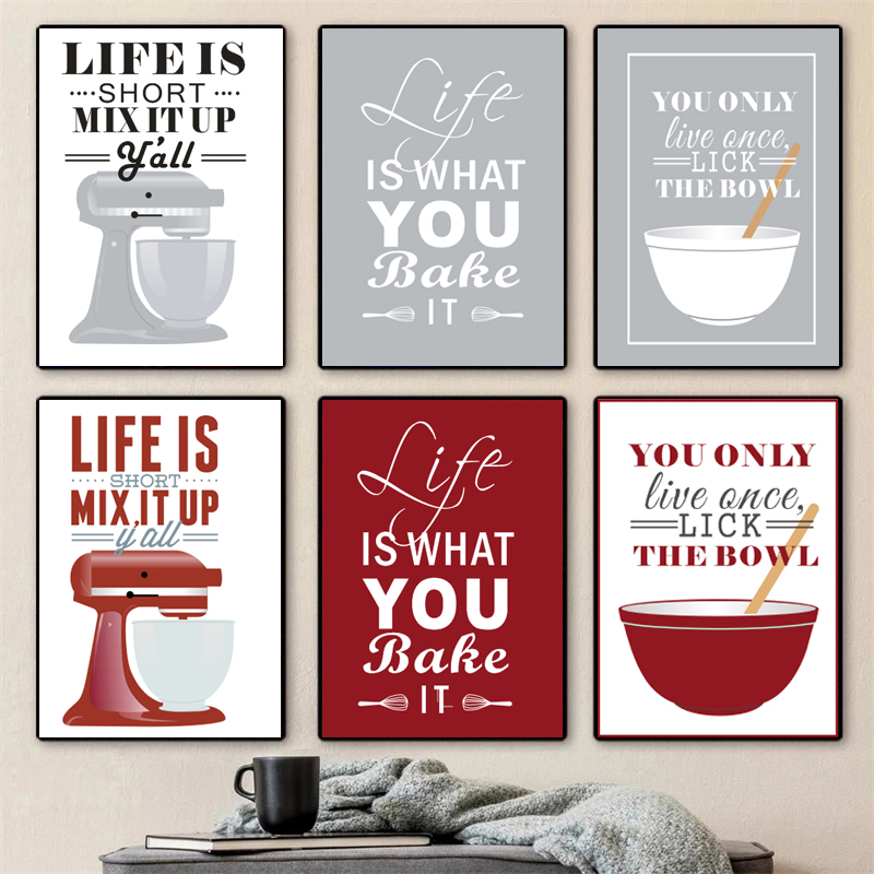 ウォールアート キャンバス絵画 北欧風 ベーキング キッチン - Kitchen Baking Quotes のレビューと価格