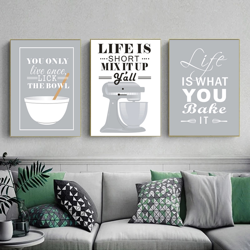 ウォールアート キャンバス絵画 北欧風 ベーキング キッチン - Kitchen Baking Quotes のレビューと価格