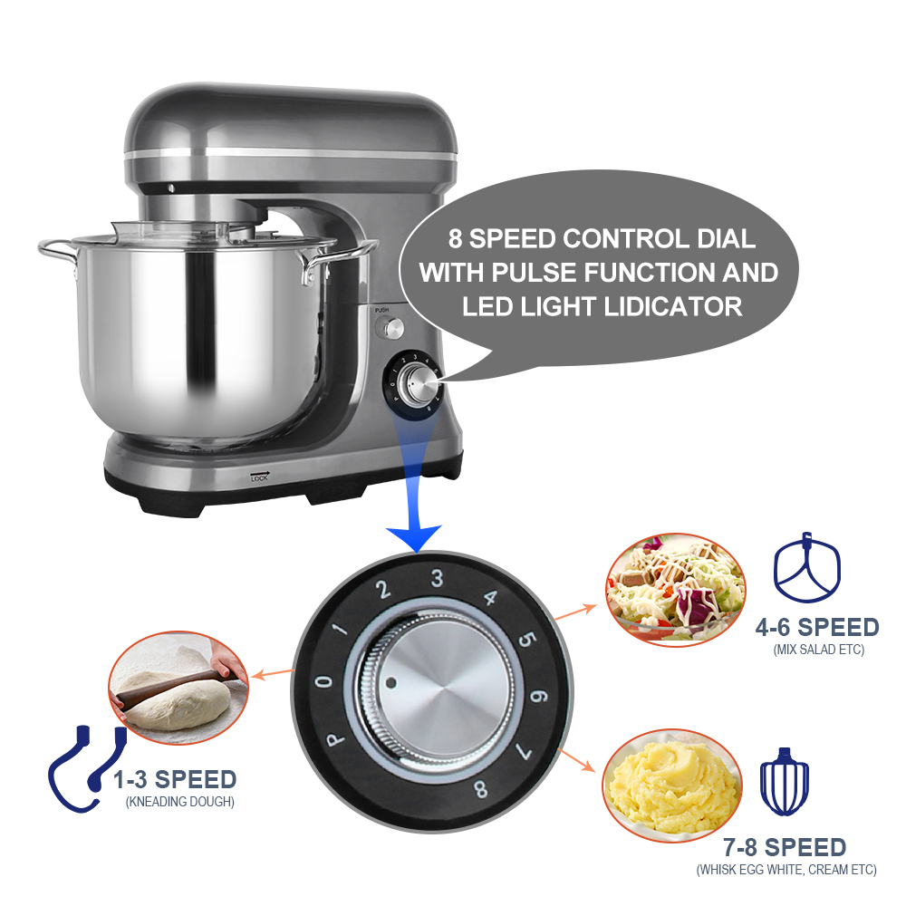 11L 2000W 大型強力電動ミキサー ダブルドウフック付 - Kitchen And Baking のレビューと価格