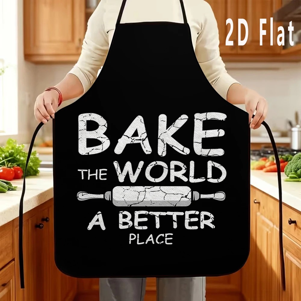 面白いベーキング引用句柄エプロン 女性用 男性用 ブラック  - Kitchen Baking Quotes のレビューと価格