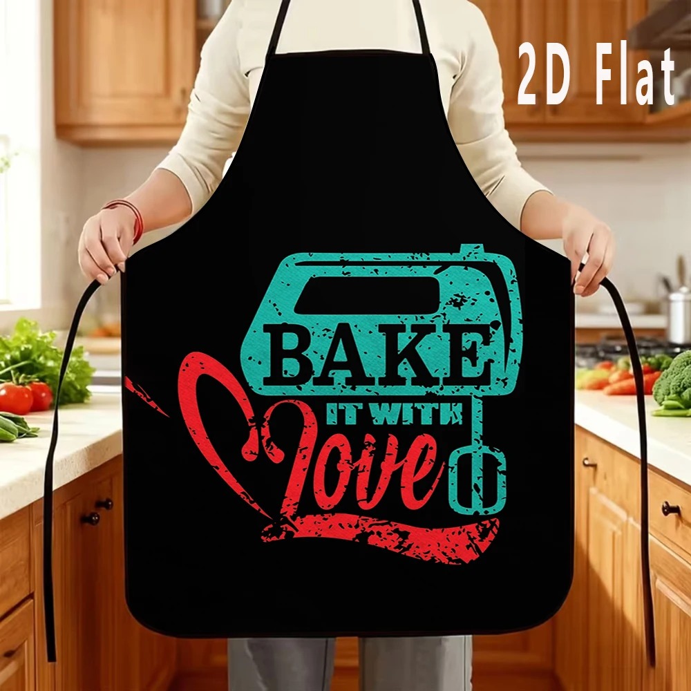 面白いベーキング引用句柄エプロン 女性用 男性用 ブラック  - Kitchen Baking Quotes のレビューと価格