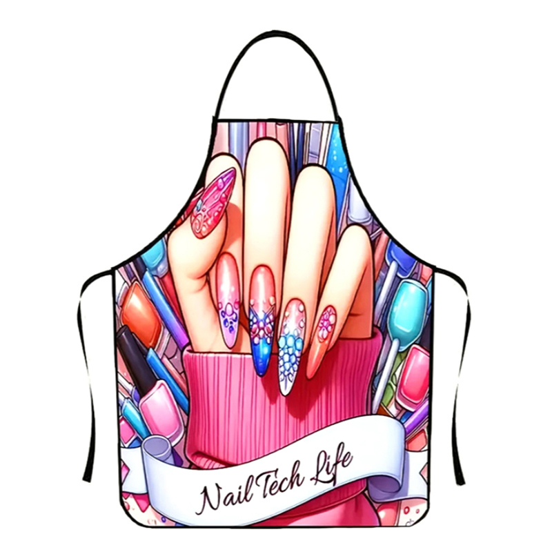 1 個ネイルアート印刷美容キッチン女性エプロン家庭用クリーニ - Kitchen And Baking のレビューと価格