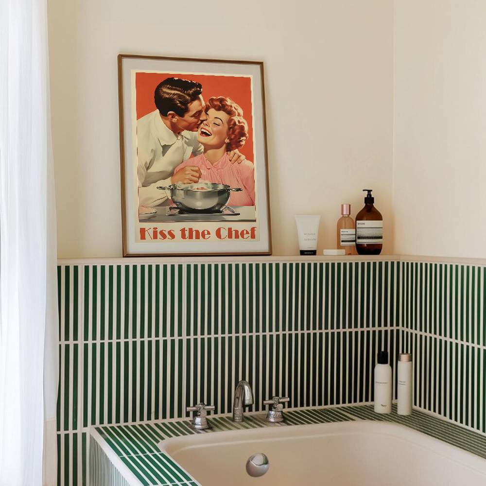 レトロキッチン引用紙ポスター 50年代ヴィンテージ主婦ベーキ - Kitchen Baking Quotes のレビューと価格