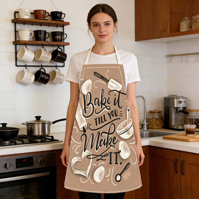 1pc ベーキングクイートエプロン ベージュ キッチン用品プ - Kitchen Baking Quotes のレビューと価格