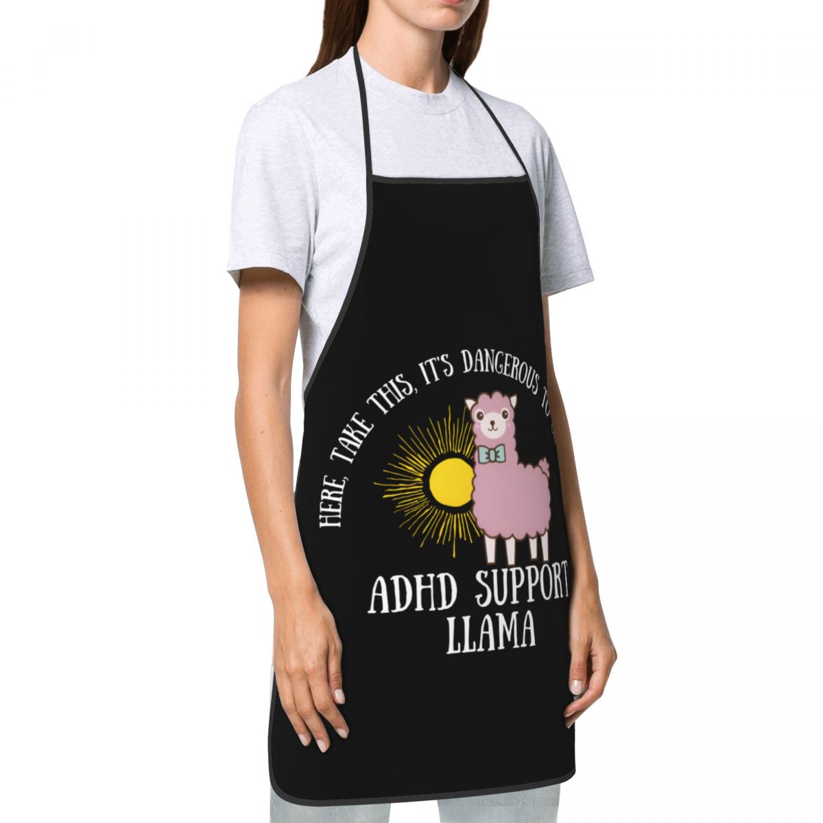 ユニセックス ADHD サポート ラマ クォーツ エプロン  - Kitchen Baking Quotes のレビューと価格