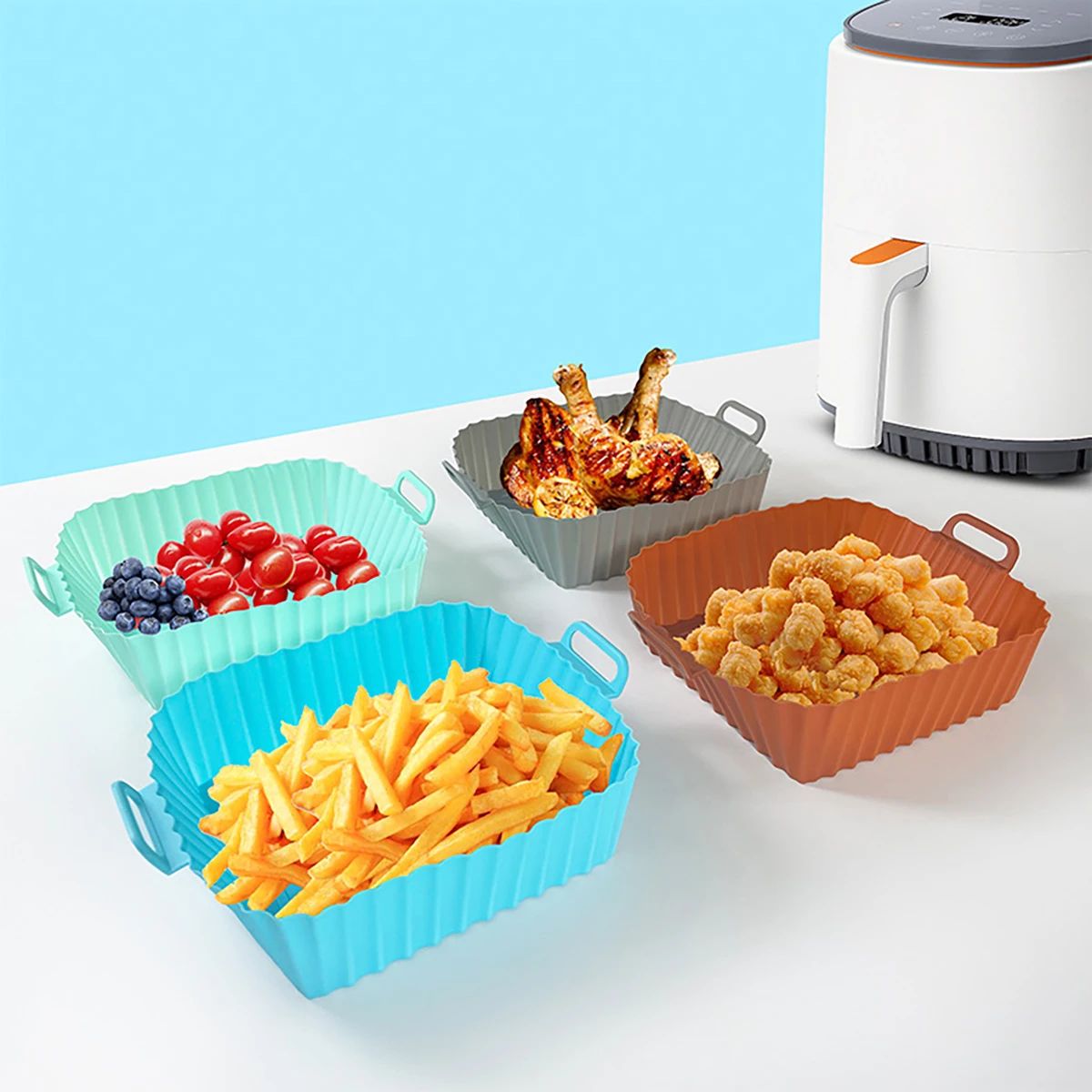 シリコンフライヤーモールド エアフライヤーシリコンライナーポ - Kitchen Baking Mat のレビューと価格