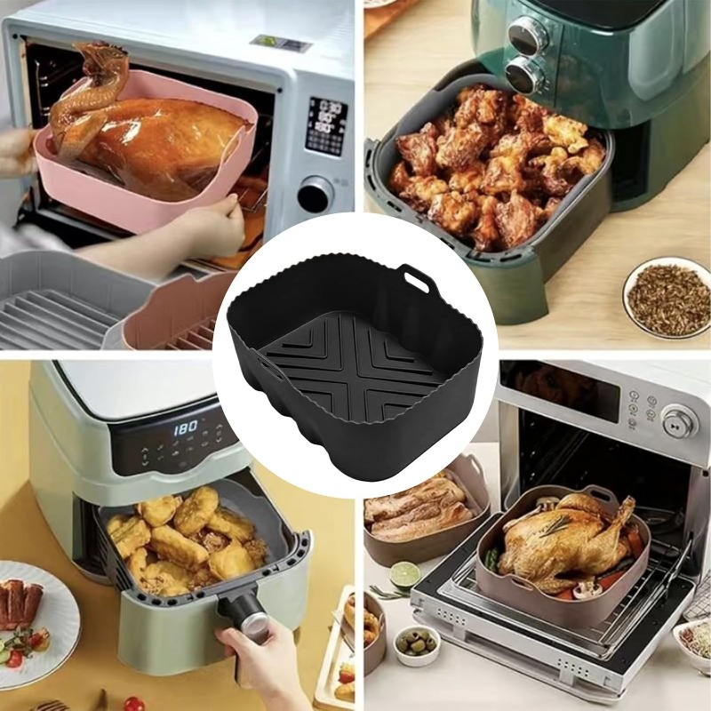 再利用可能なシリコンエアフライヤーライナー耐熱ノンスティック - Kitchen Baking Mat のレビューと価格